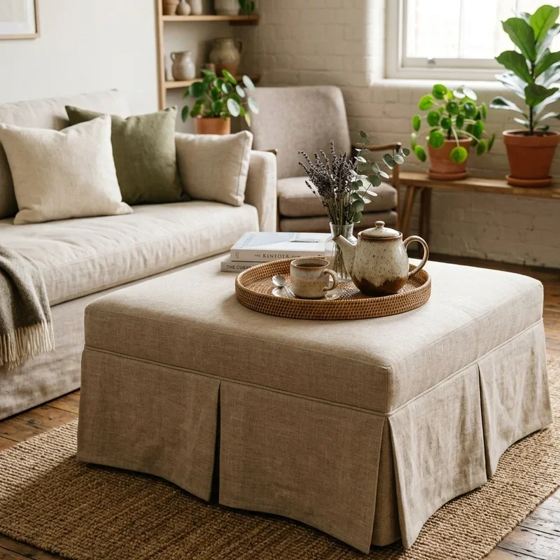 Ottoman as Coffee Table Ideas