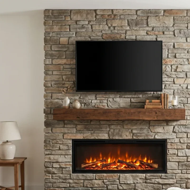 Electric Fireplace Ideas With TV Above