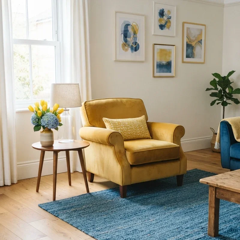Blue and Yellow Living Room Decorating Ideas