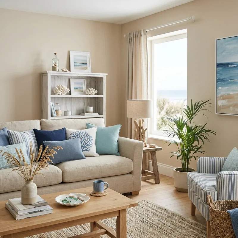 Beige and Blue Living Room Ideas