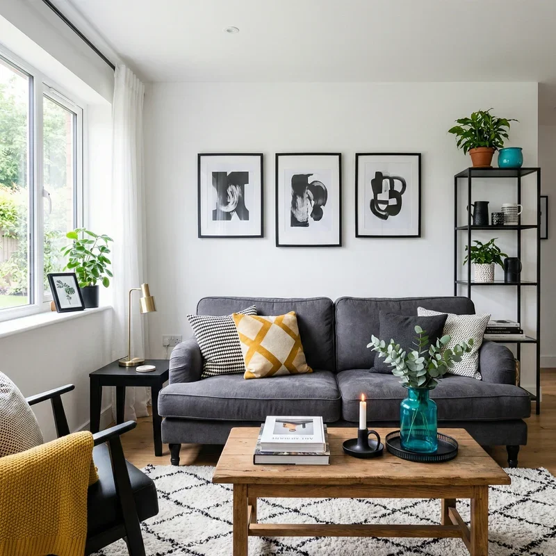 Black and White Living Room Ideas