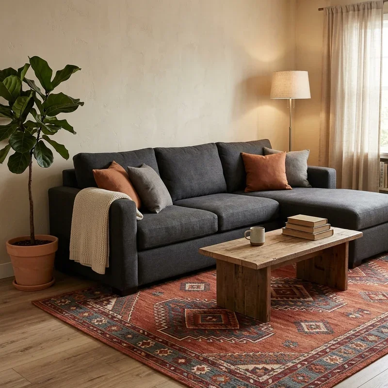Dark Grey Couch Rug Ideas
