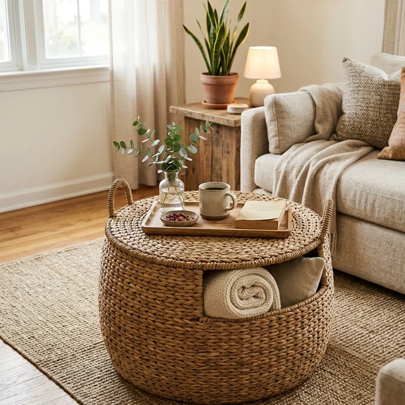 Ottoman as Coffee Table Ideas