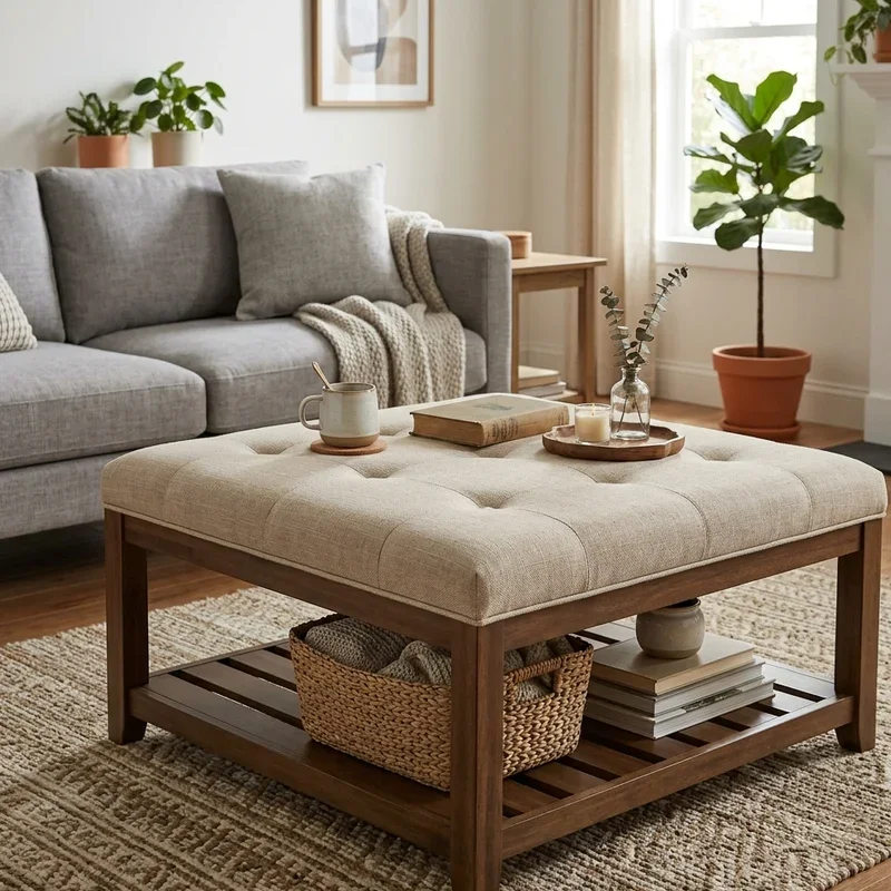 Ottoman as Coffee Table Ideas