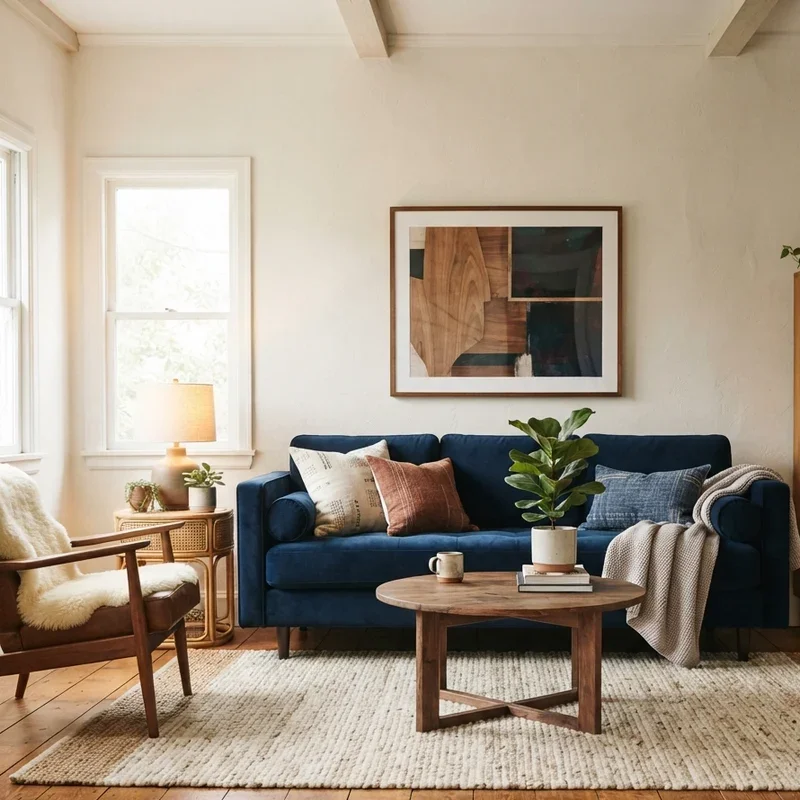 Navy Couch Living Room Ideas