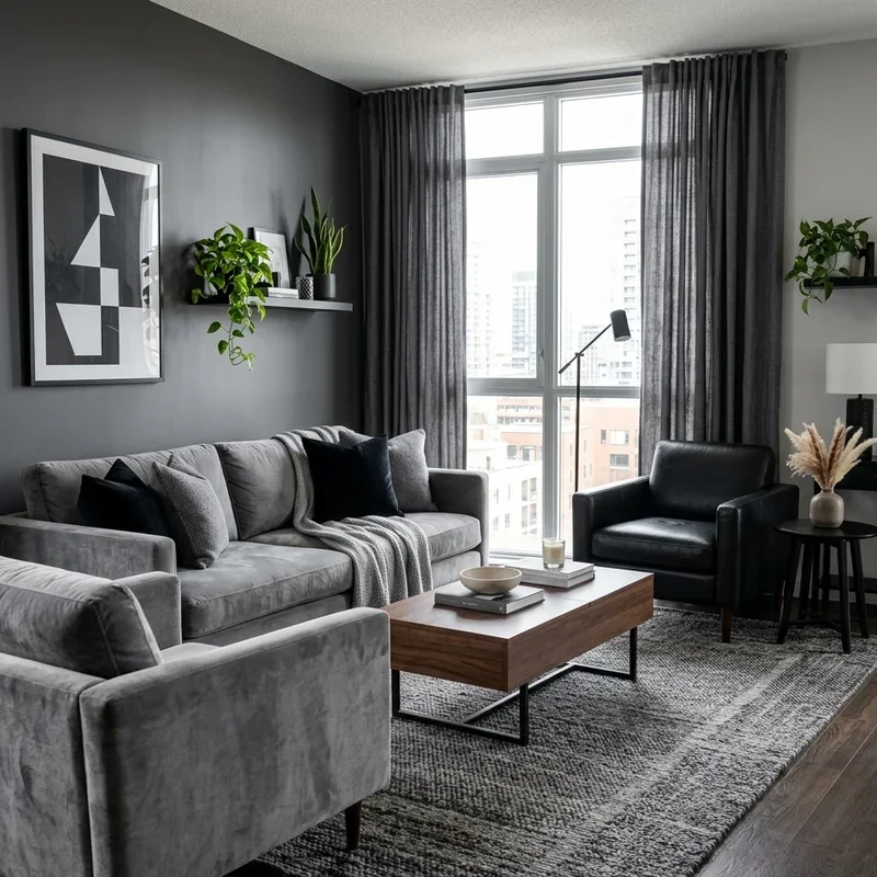 Gray and Black Living Room Ideas