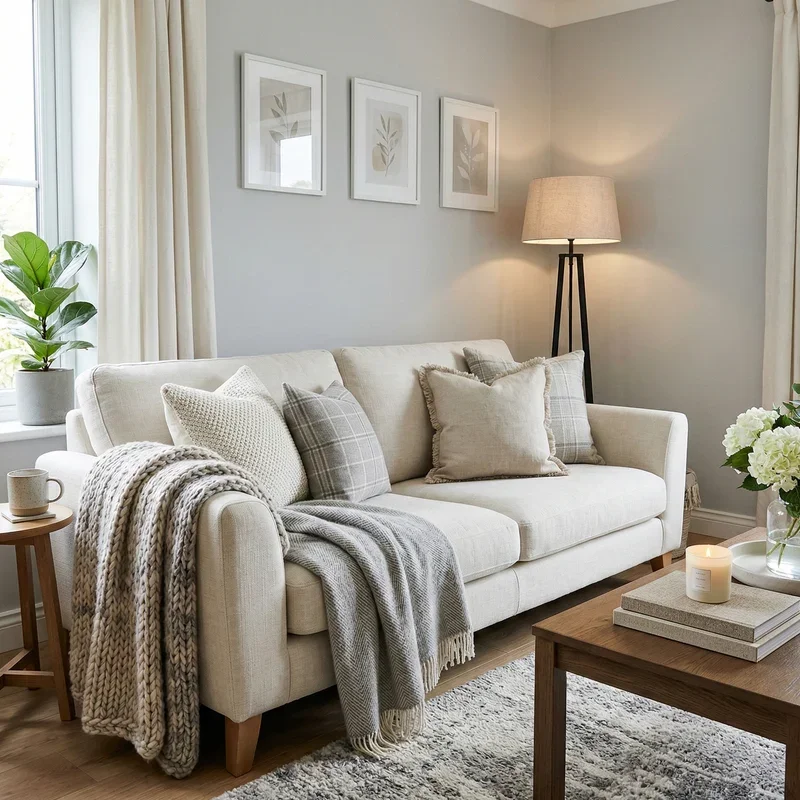 Classy Cream and Grey Living Room Ideas