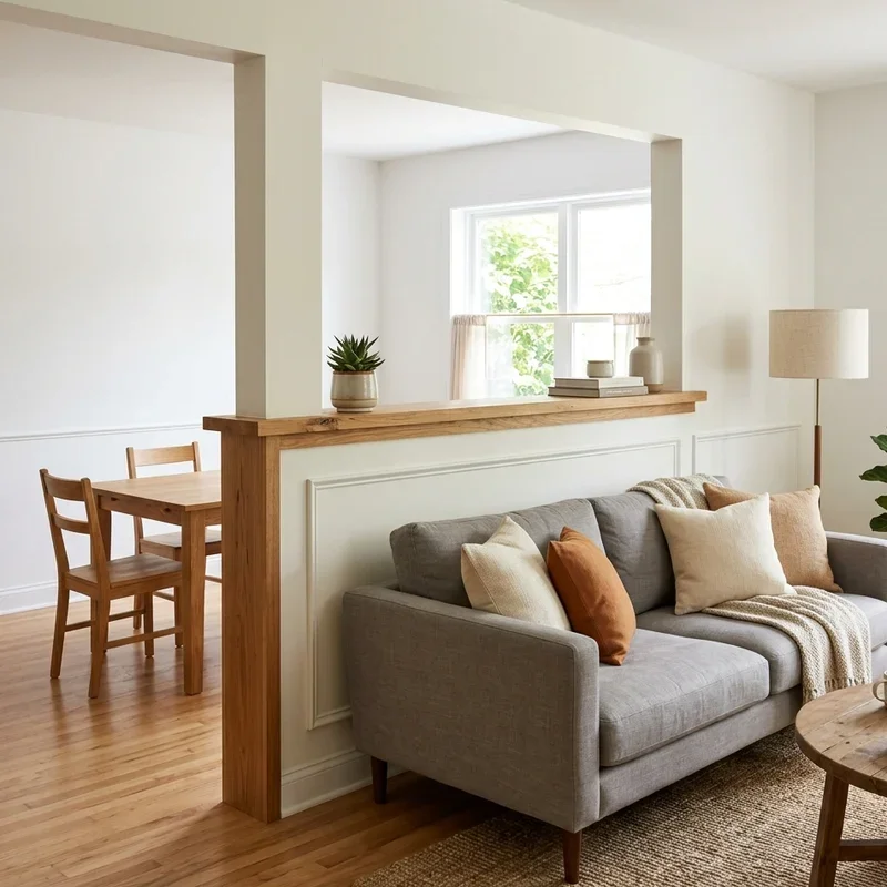 15 Half Wall Living Room Ideas for Stylish Open Spaces