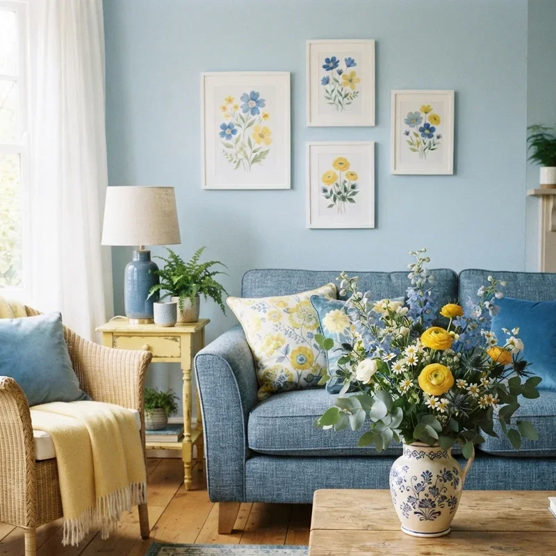 Blue and Yellow Living Room Decorating Ideas