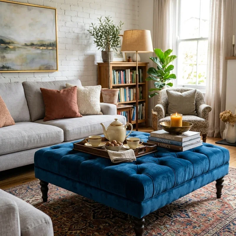Ottoman as Coffee Table Ideas