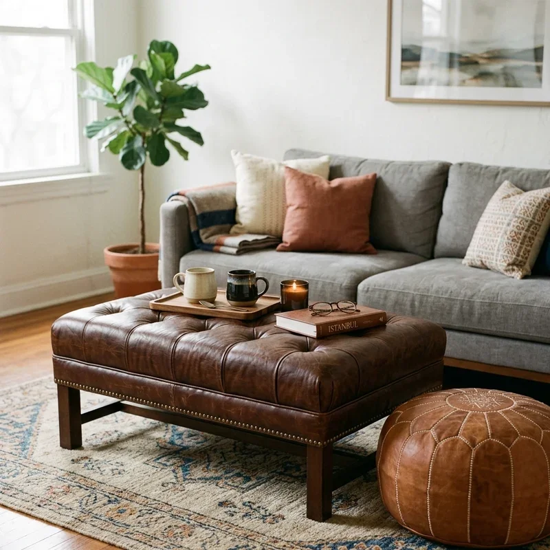 Ottoman as Coffee Table Ideas