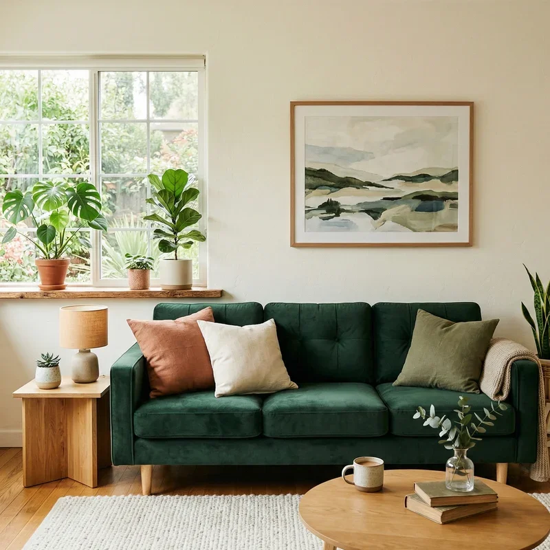 15 Dark Green Couch Living Room Ideas for Cozy Vibes
