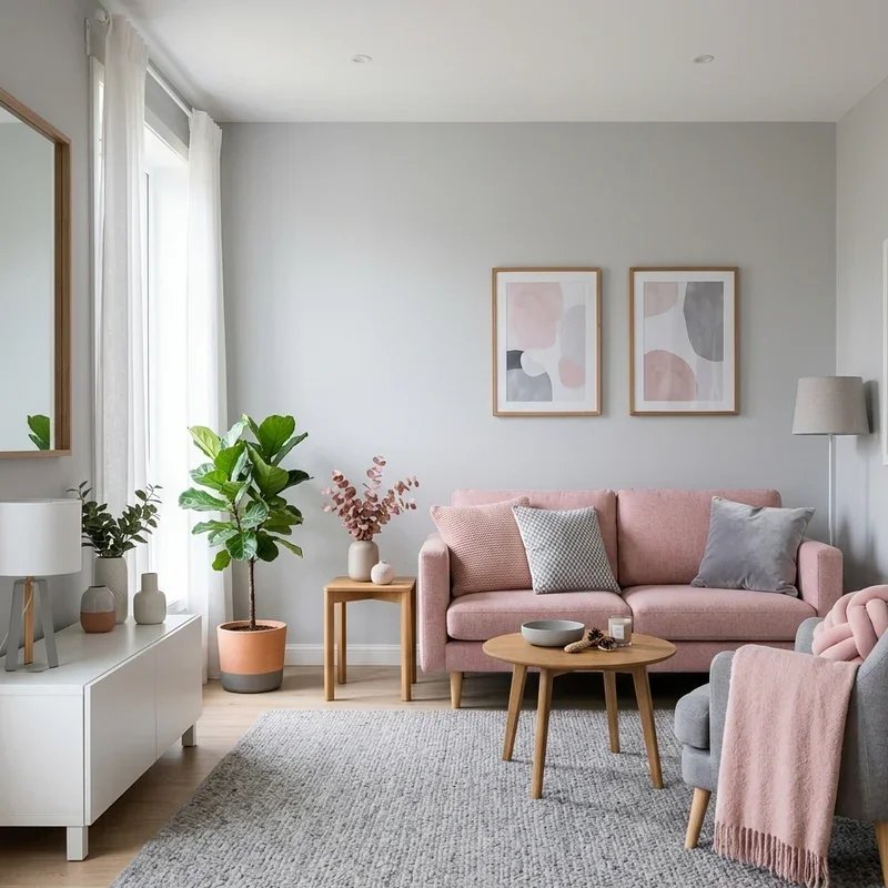 Pink and Grey Living Room Ideas