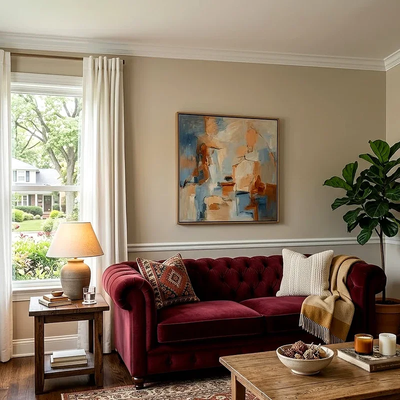 15 Burgundy Sofa Living Room Ideas for Cozy Style