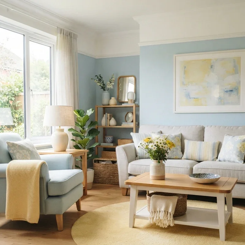 Blue and Yellow Living Room Decorating Ideas