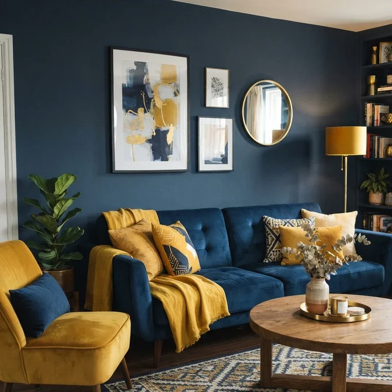 Navy Living Room Ideas