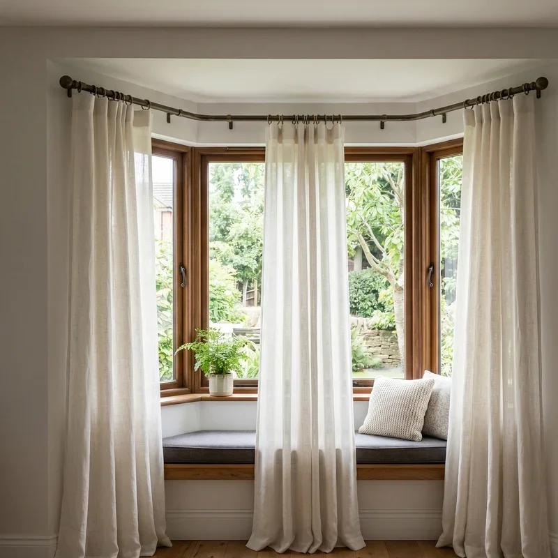 How to Hang Curtains in a Bay Window Step by Step