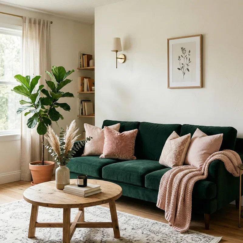 Dark Green Couch Living Room Ideas