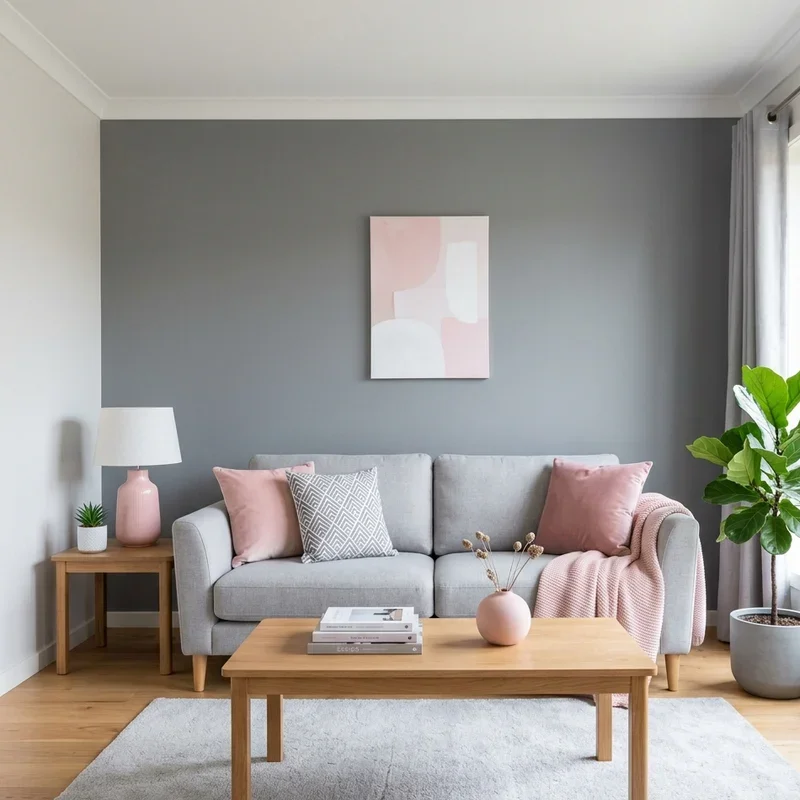 Pink and Grey Living Room Ideas