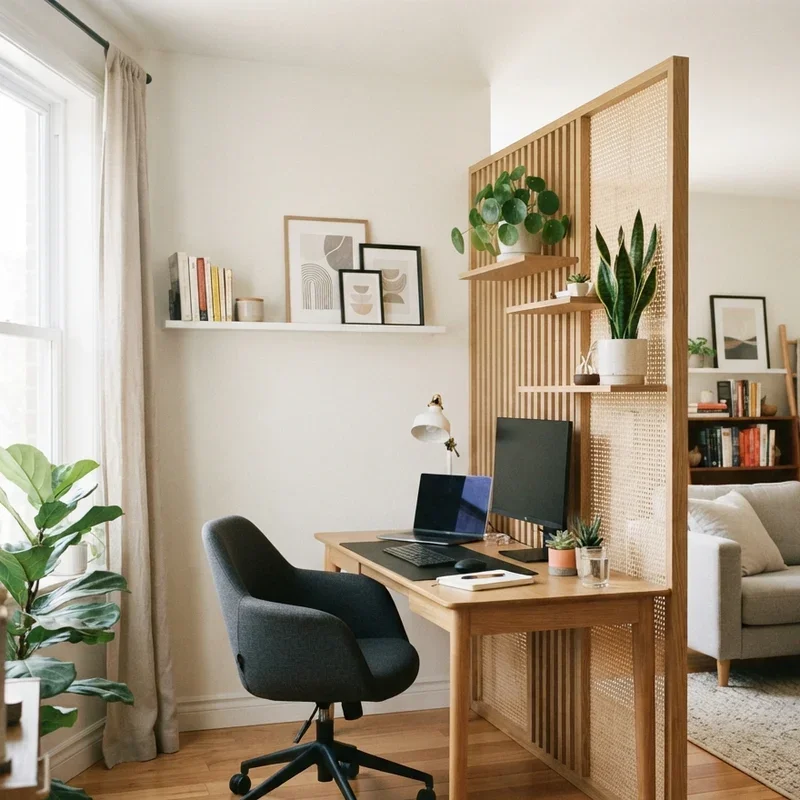 Home Office in Living Room Ideas