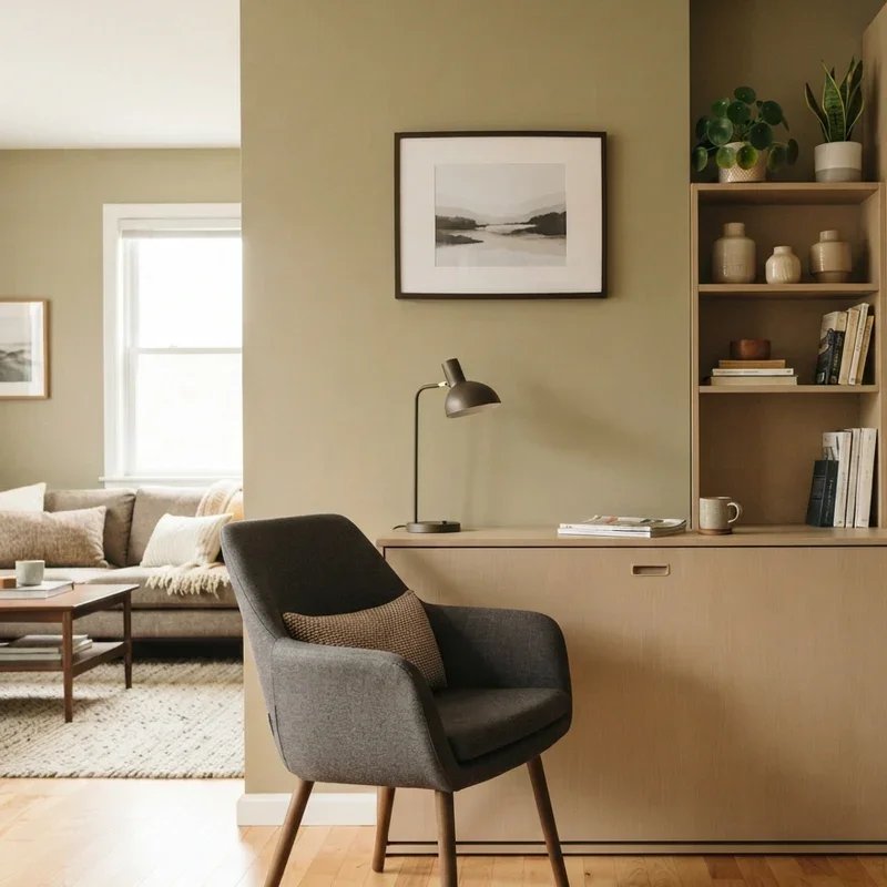 Home Office in Living Room Ideas
