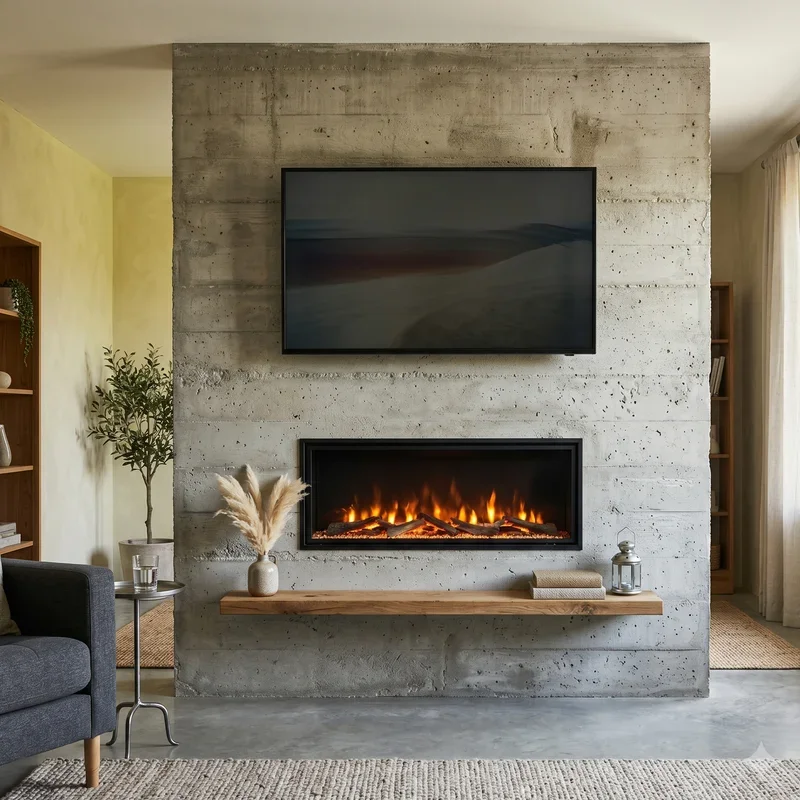 Electric Fireplace Ideas With TV Above
