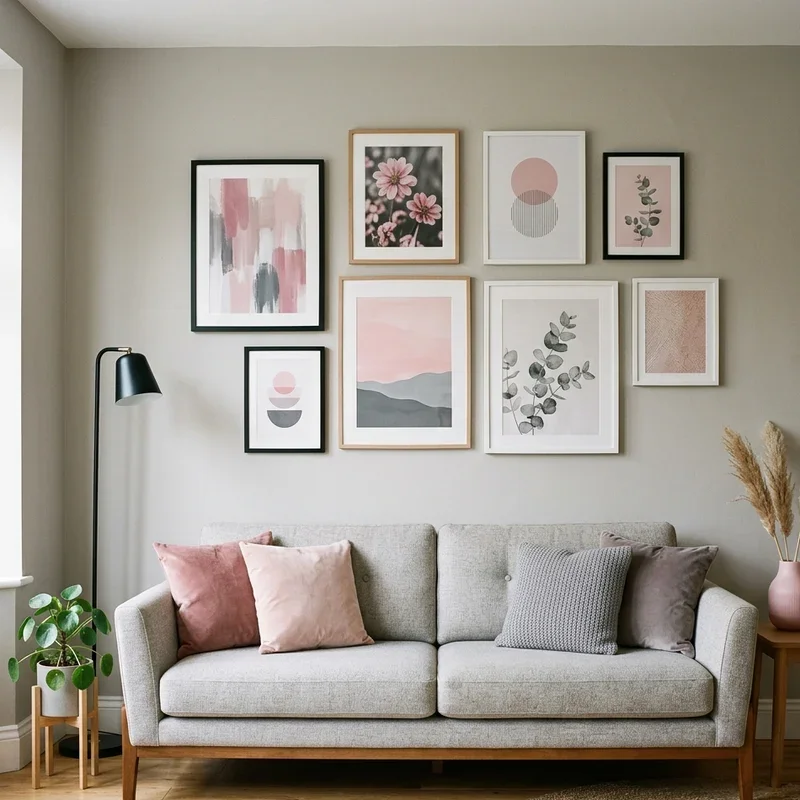 Pink and Grey Living Room Ideas