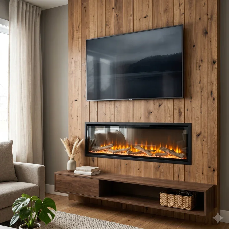 Electric Fireplace Ideas With TV Above