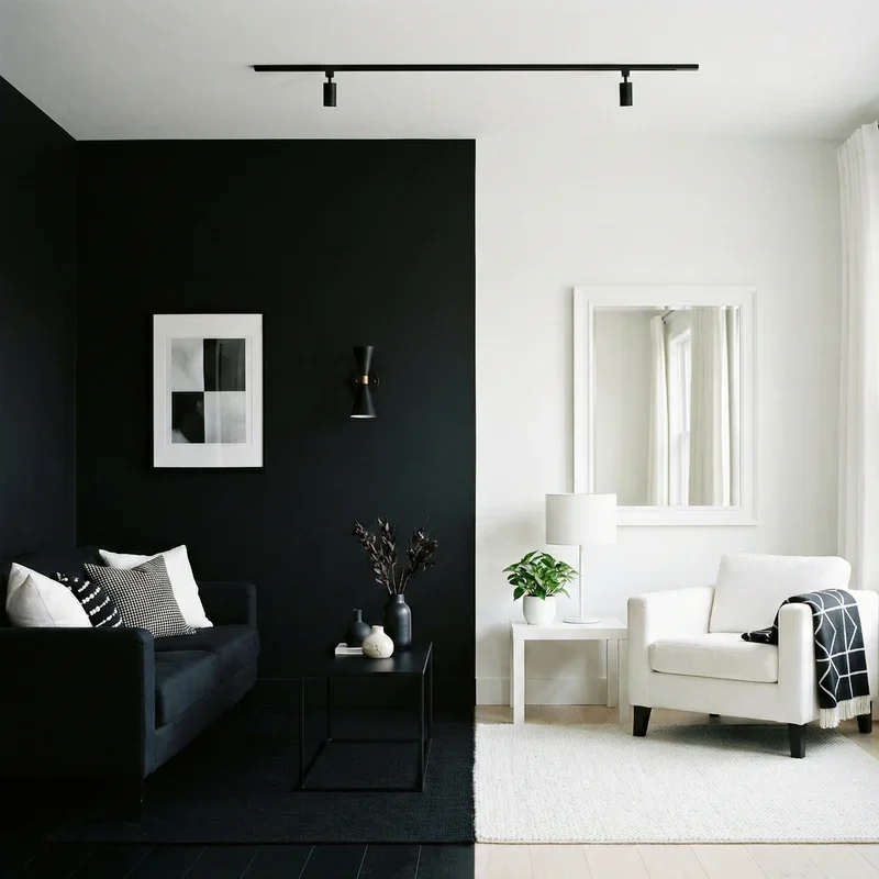 Black and White Living Room Ideas
