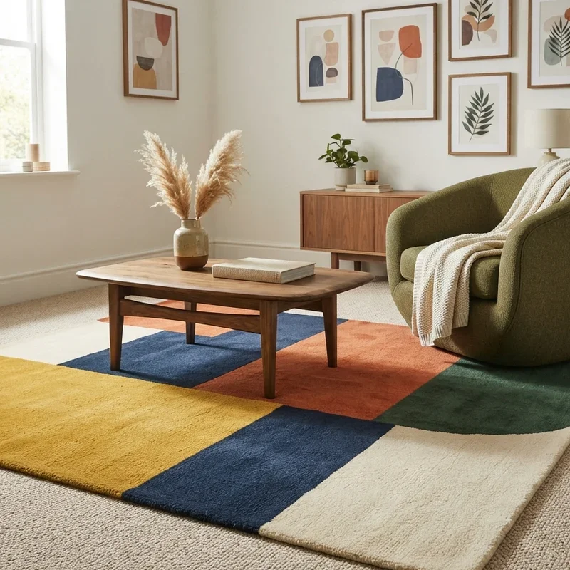 Rug on Carpet Living Room Ideas