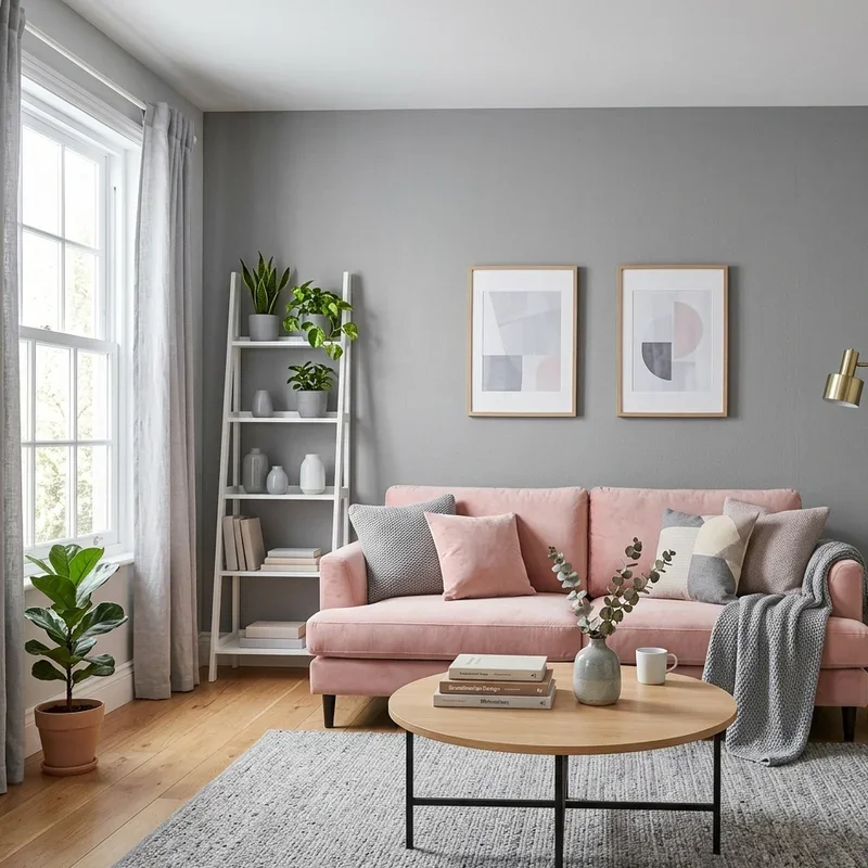 Pink and Grey Living Room Ideas