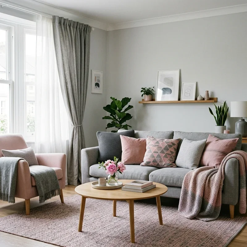 Pink and Grey Living Room Ideas