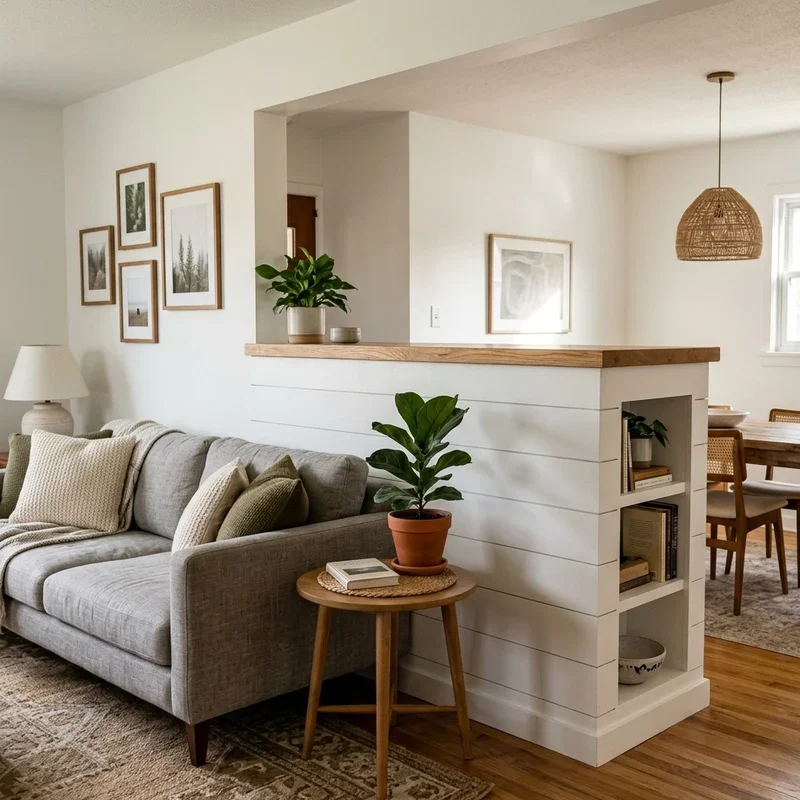 Half Wall Living Room Ideas