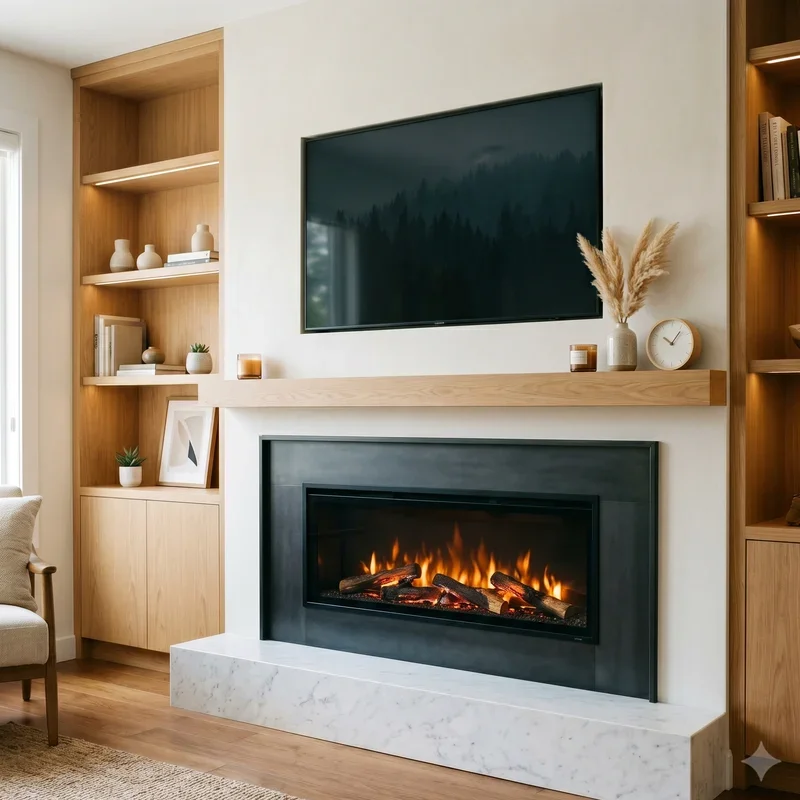Electric Fireplace Ideas With TV Above