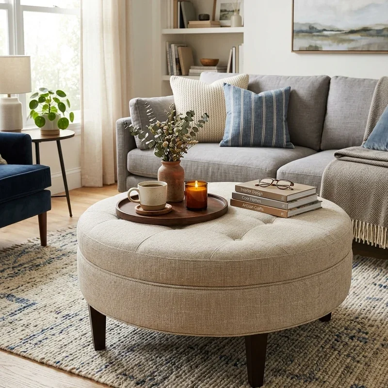 Ottoman as Coffee Table Ideas