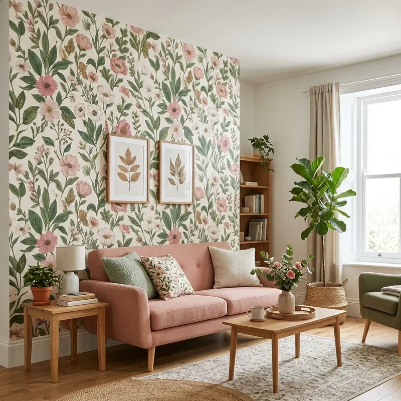 Pink and Green Living Room Ideas
