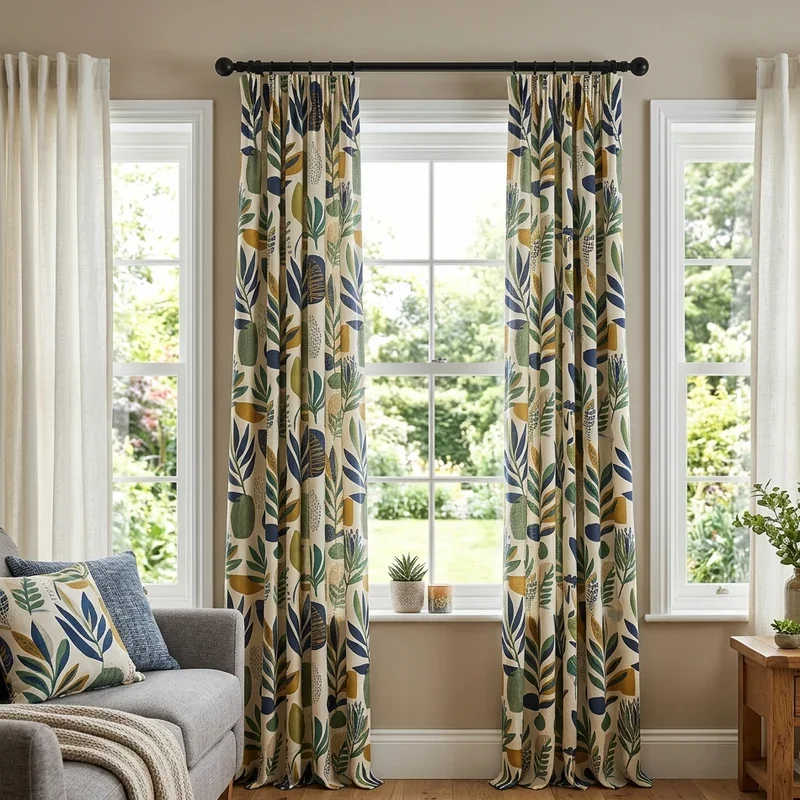 3 Window Living Room Curtain Ideas