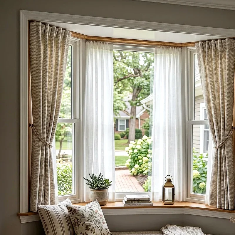 Short Bay Window Curtains Ideas