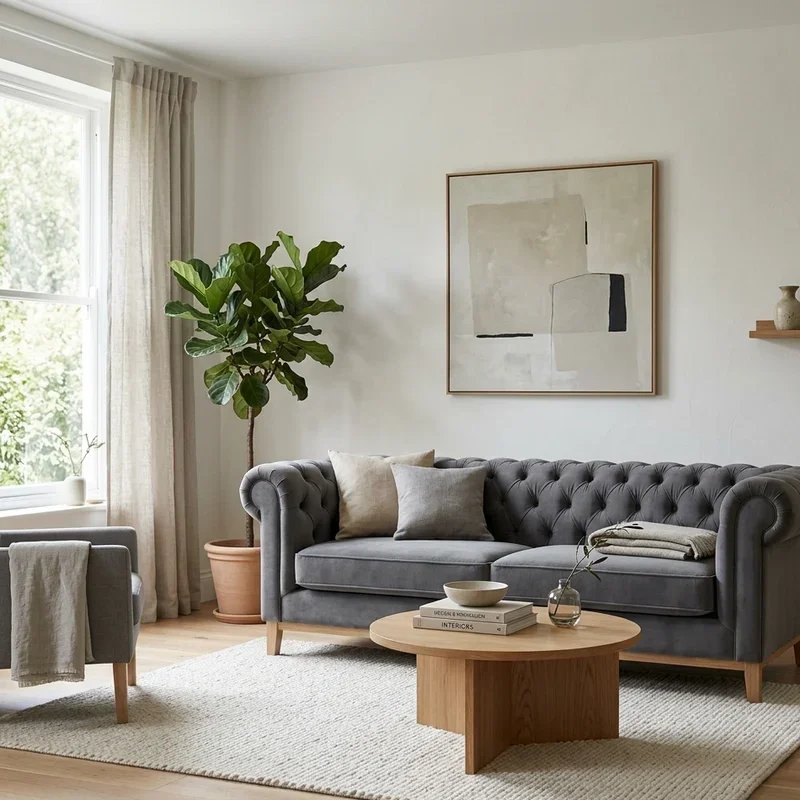 Modern Chesterfield Sofa Living Room Ideas