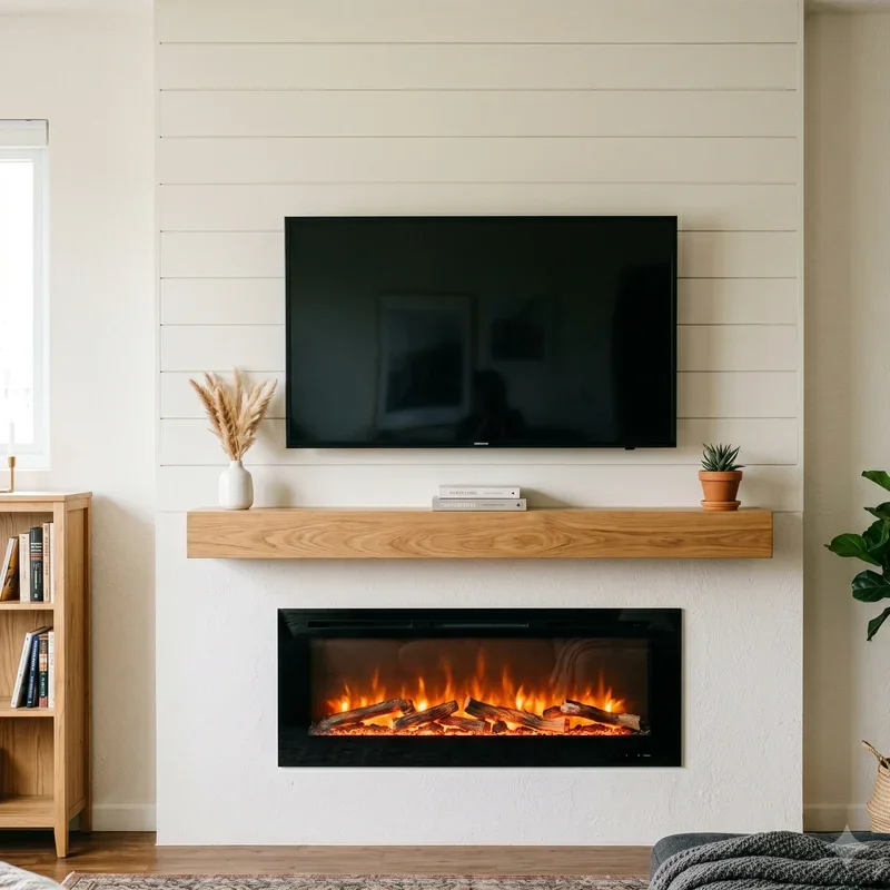 Electric Fireplace Ideas With TV Above