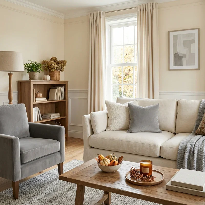 Classy Cream and Grey Living Room Ideas