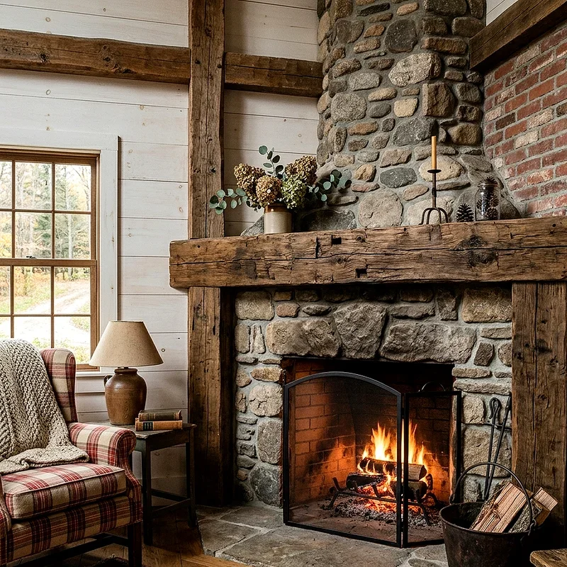 Farmhouse Corner Fireplace Ideas