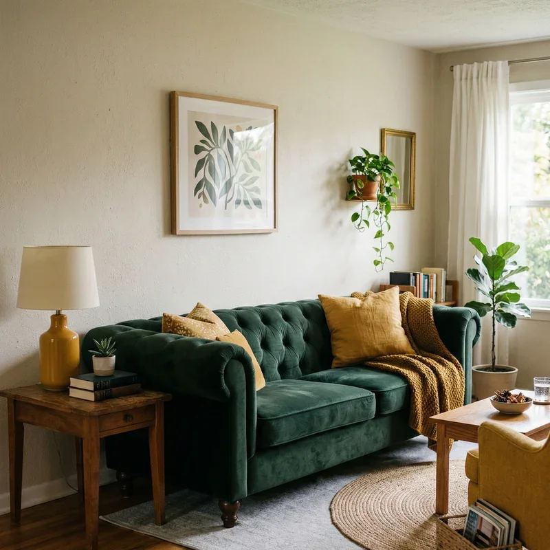 Dark Green Couch Living Room Ideas