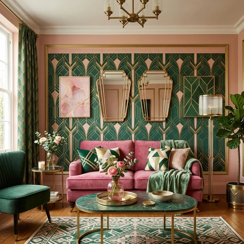 Pink and Green Living Room Ideas