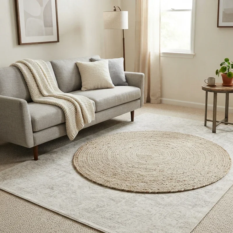 Rug on Carpet Living Room Ideas