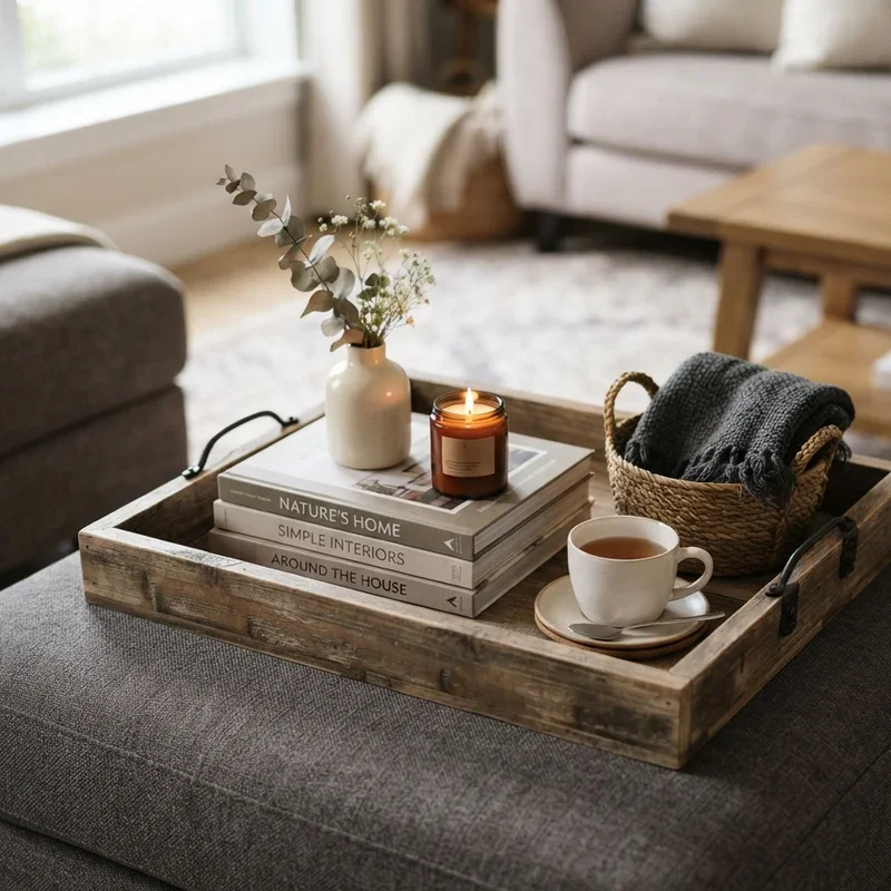 Ottoman Tray Decor Ideas