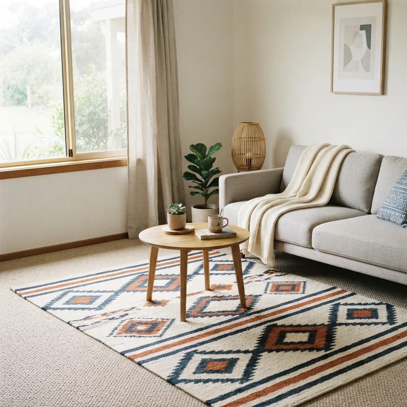 Rug on Carpet Living Room Ideas