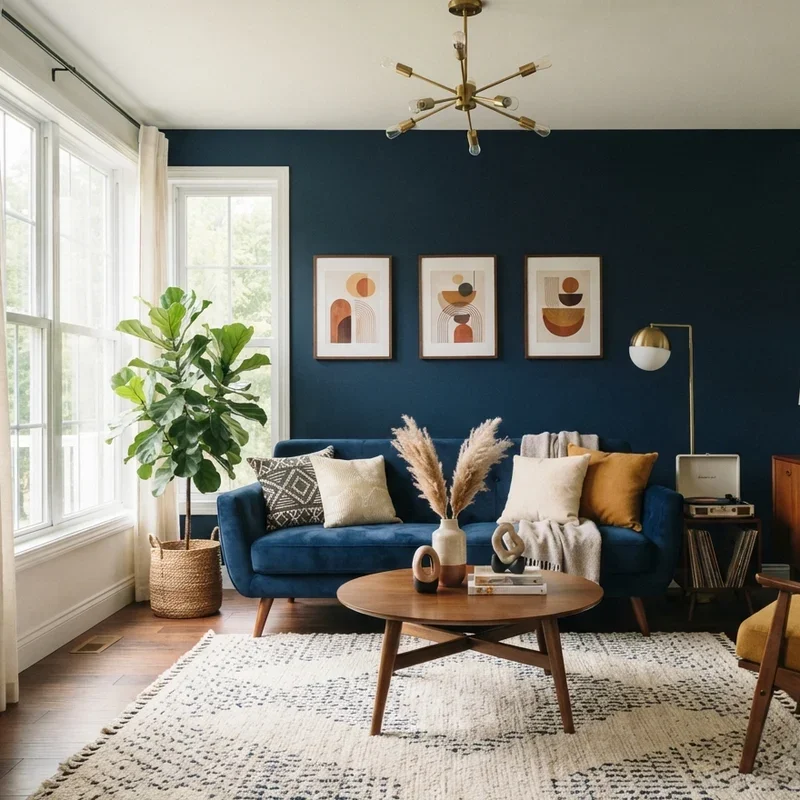 Navy Living Room Ideas