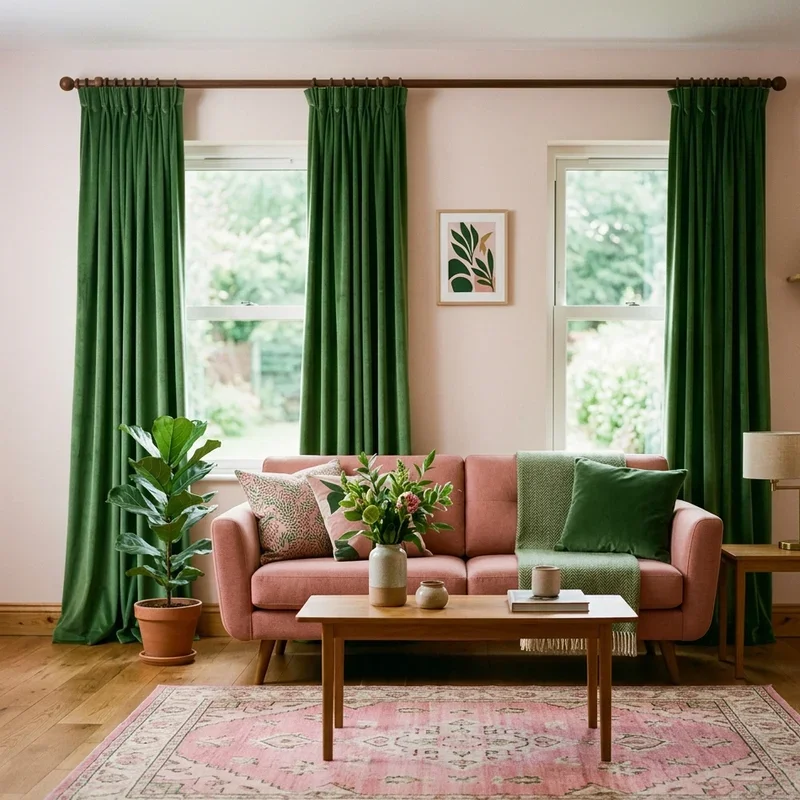 Pink and Green Living Room Ideas