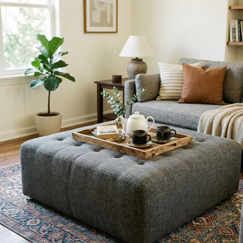 Ottoman as Coffee Table Ideas
